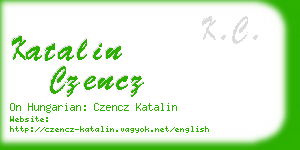 katalin czencz business card